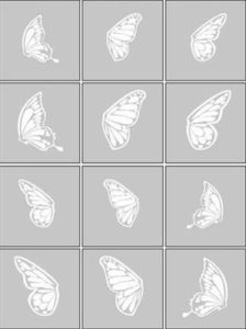 Airnails Airbrush stencil/Masking Butterfly Wings 12pcs