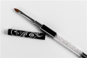 Gel Brush Oval Rhinestones Decorated