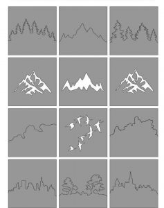 Airnails Airbrush masking stencil Landscapes collection