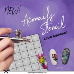 Airbrush AirNails Latin Alphabet stet 30pcs masking stencils